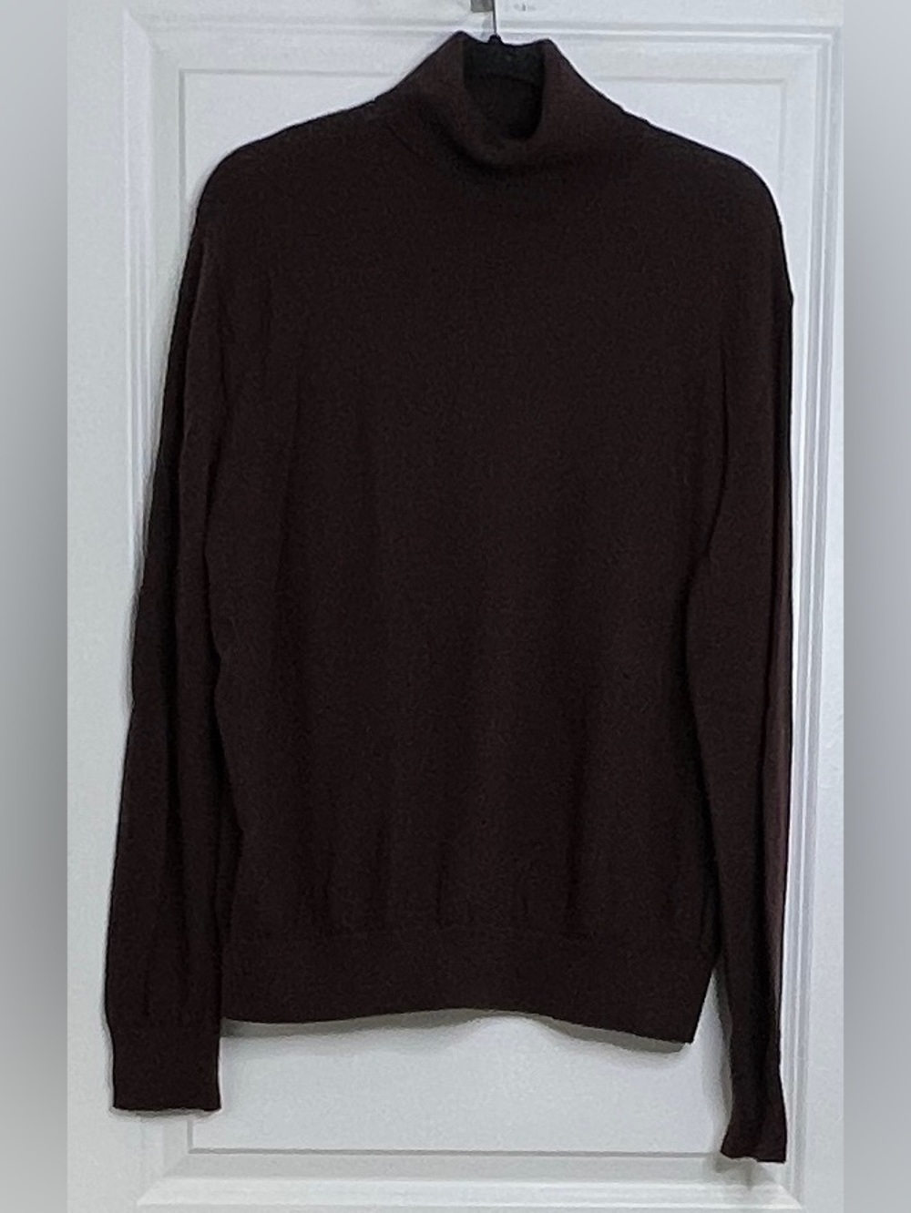 Banana Republic Sweater Mens XL Brown 100% Merino Wool Turtleneck Knit Pullover